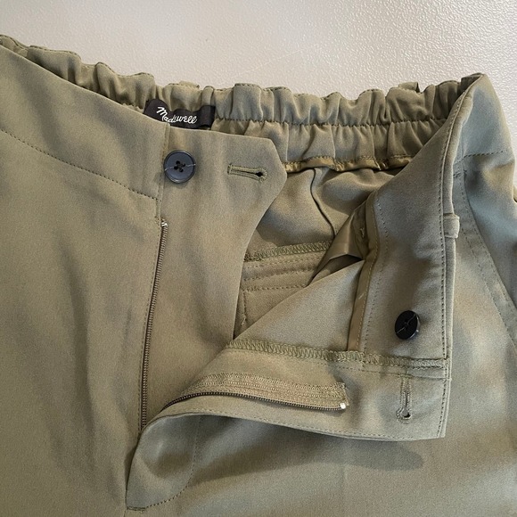 Madewell Pull On Utility Pants Green Faded Ivy Cargo Wide Leg Straight Sz 8 Work - Picture 9 of 14